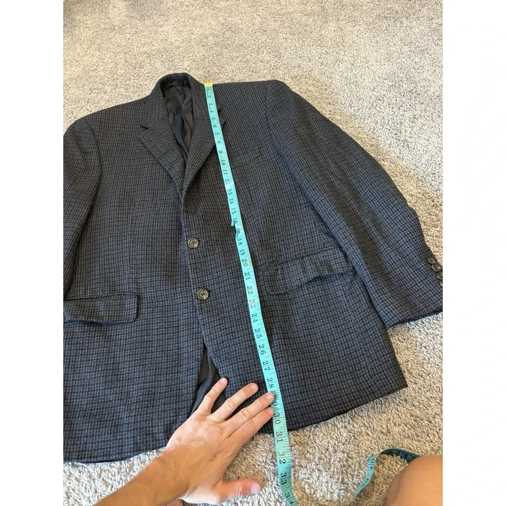Ralph Lauren Chaps Mens Blazer Size 42R  Houndstooth Sport Coat Jacket Vintage
